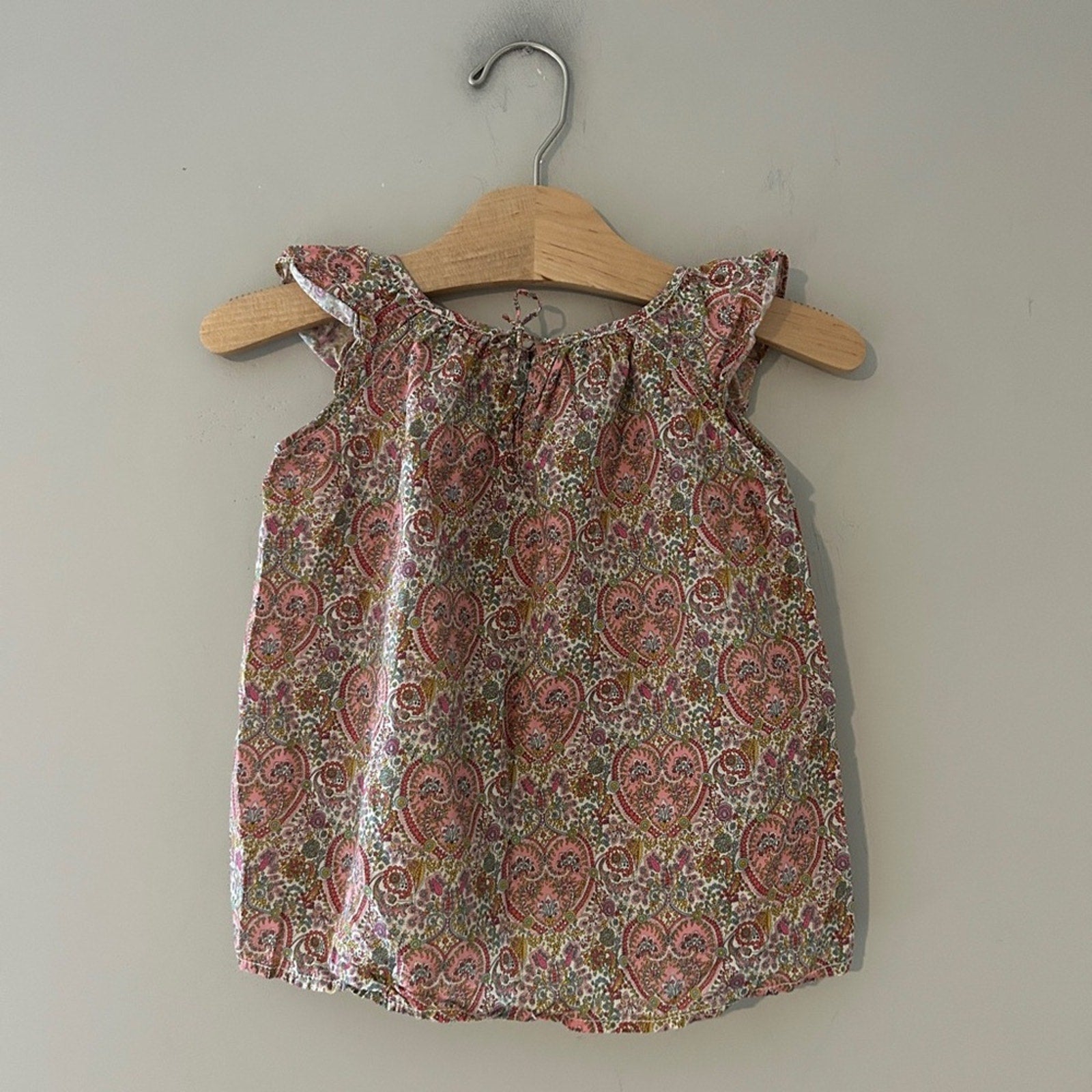 peek girls' pink paisley tunic blouse12-18M