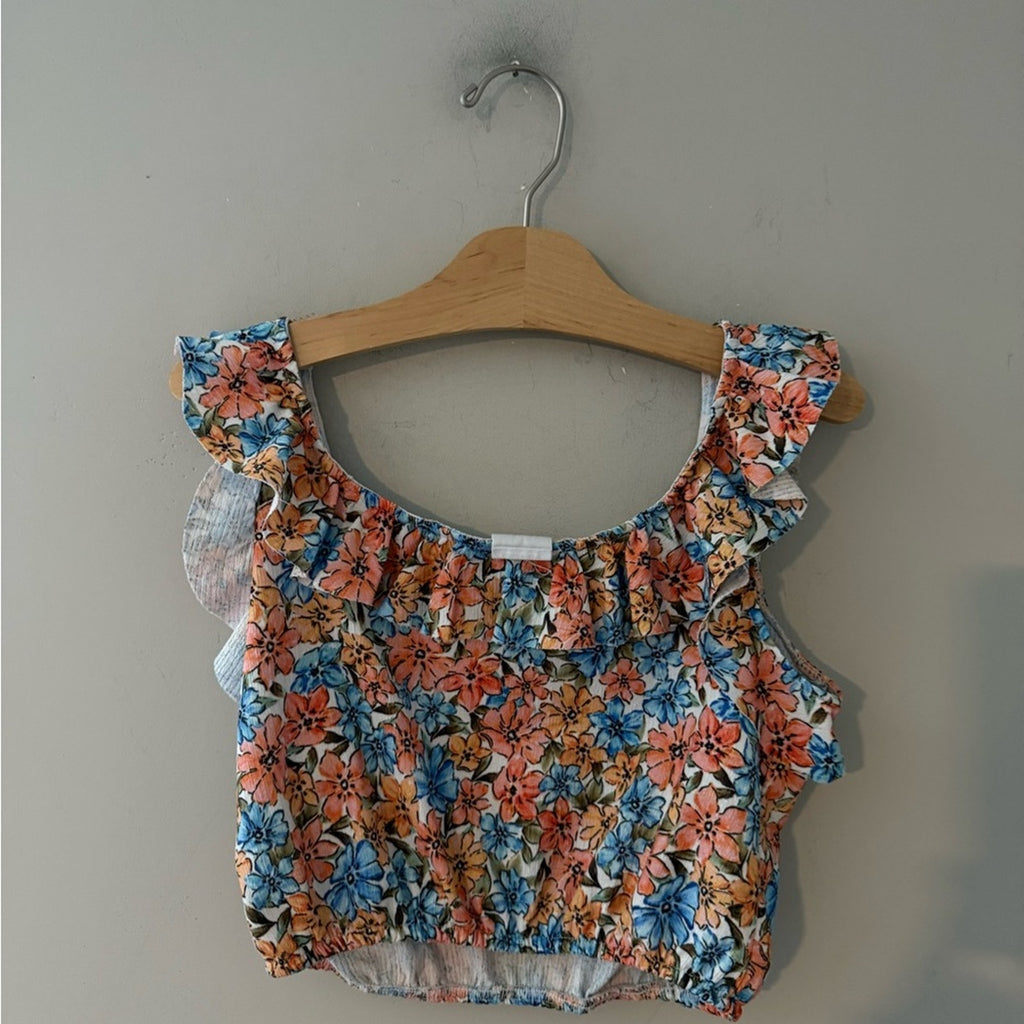zara girls' floral crop top 11-12Y