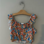 zara girls' floral crop top 11-12Y