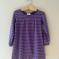 hanna andersson purple striped dress 5Y
