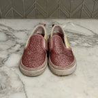 vans girls' pink glitter sneakers 6c