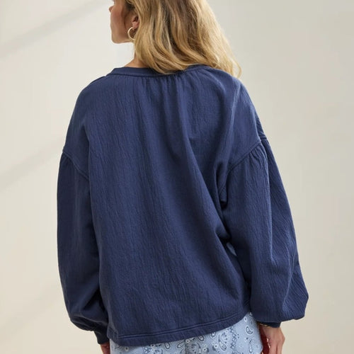 aerie blue tie sweatshirt MEDIUM