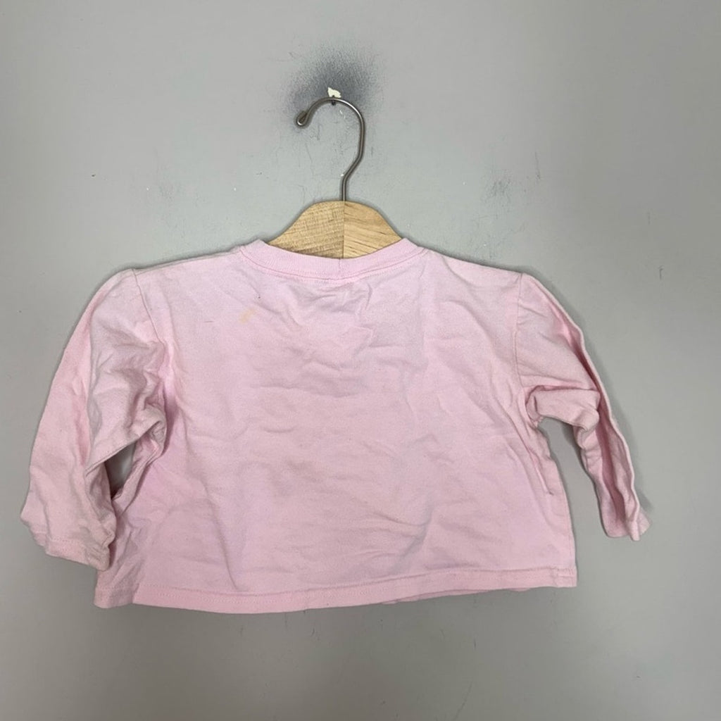 vintage girls' boxy crop tee pink rosette 3Y
