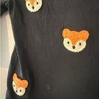 zara black tee crochet fox 9-12M