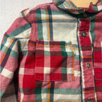 blue rooster boys’ plaid button-down shirt 4Y