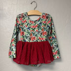 cheeky plum girls' red floral dress 4T