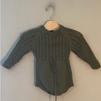 olive & cradle girls' green knit romper 18-24M