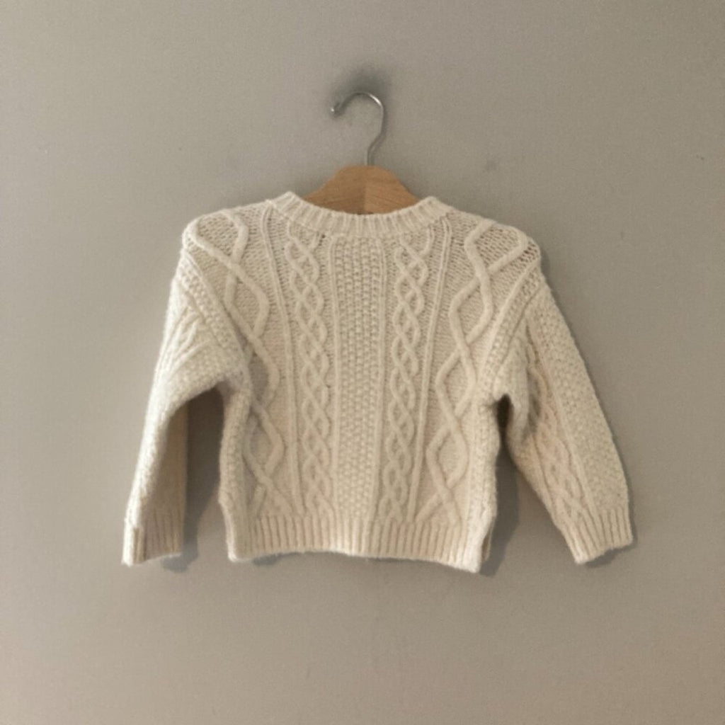 zara cream knit sweater 12-18M