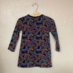 hanna andersson girls' navy rainbow dress 4Y