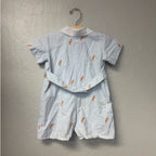 vintage embroidered white stripe shortie 12M