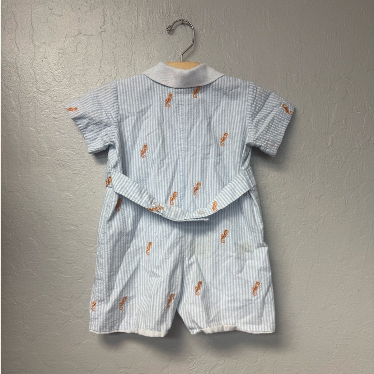 vintage embroidered white stripe shortie 12M