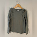 h&m girls' green long-sleeve tee 8-10Y