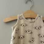 rylee + cru neutral koala romper‎ 3-6M