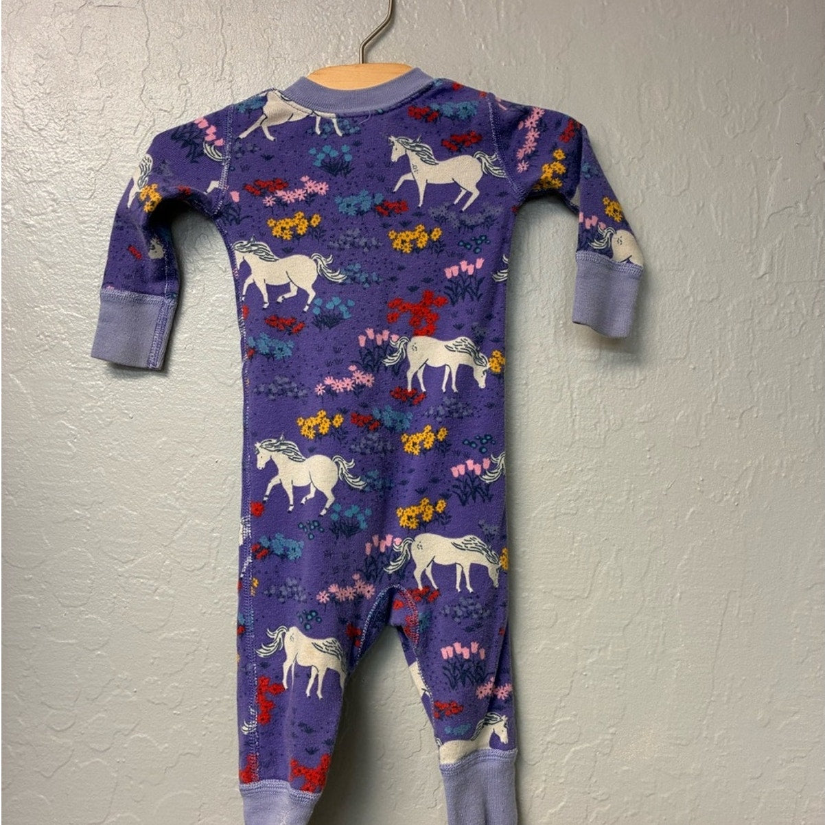 hanna girls' purple unicorn zippy 3-6M