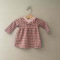 zara pink windowpane dress 6-9M