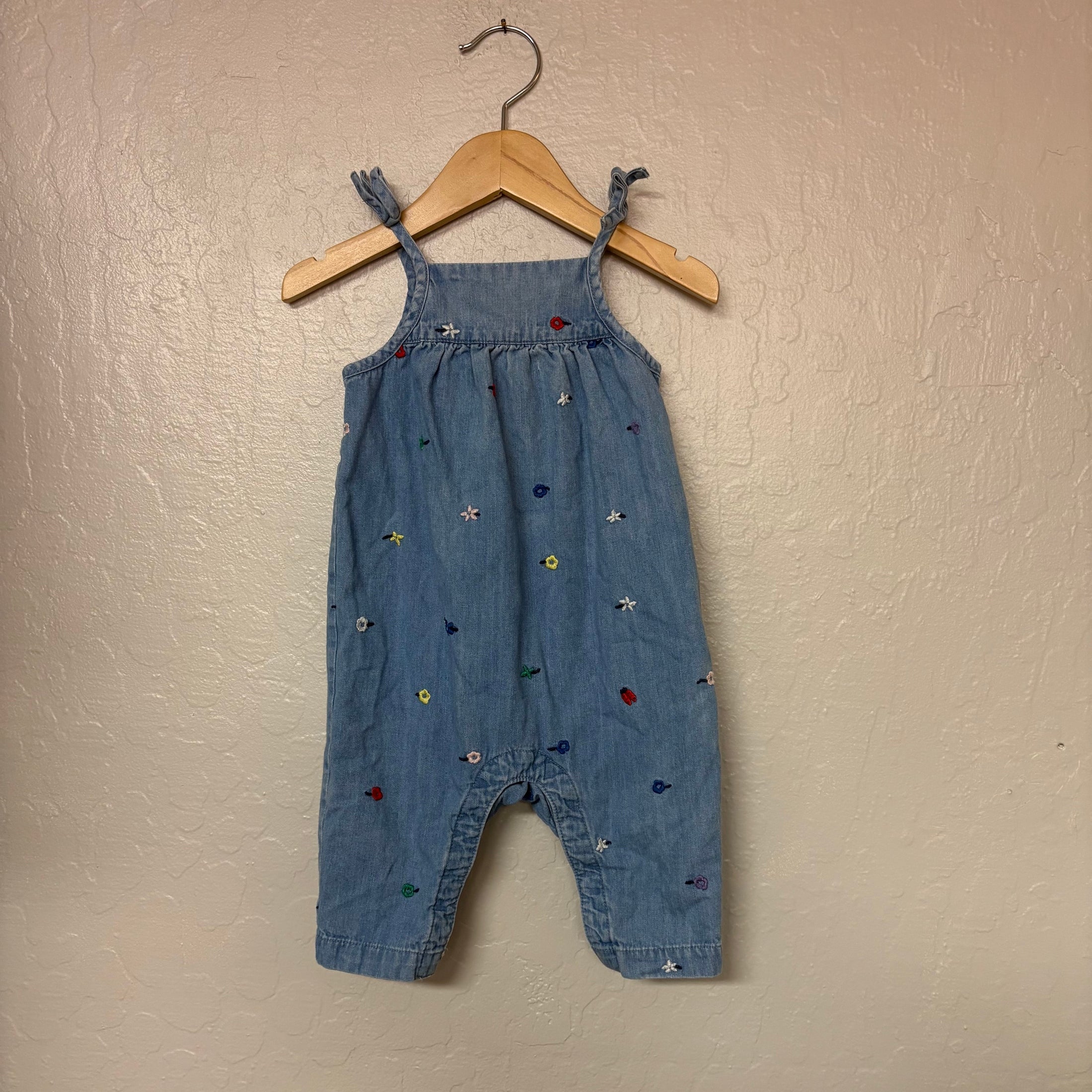 hanna andersson girls’ denim romper 3-6M