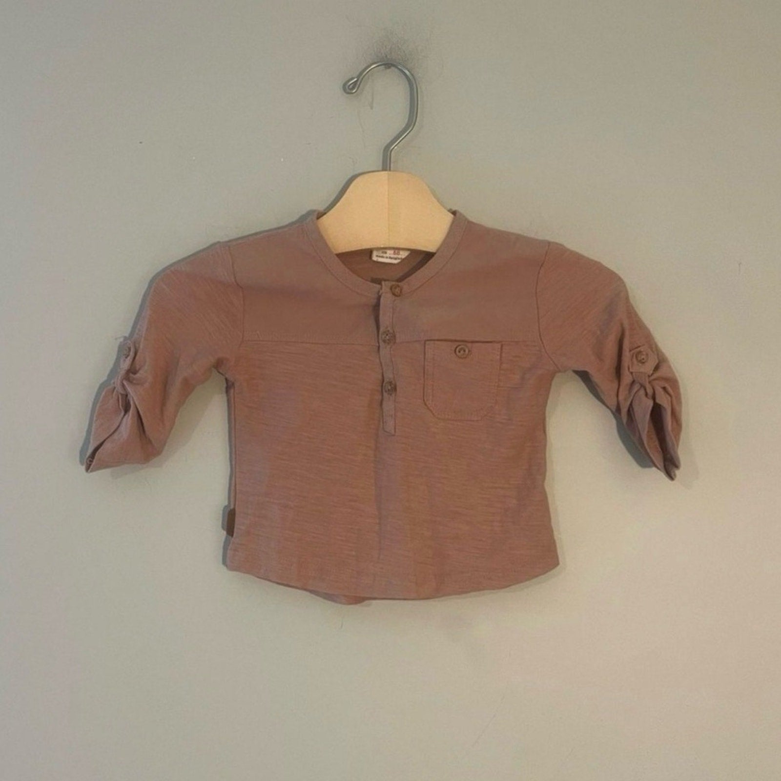 zara boys' salmon henley 3-6M