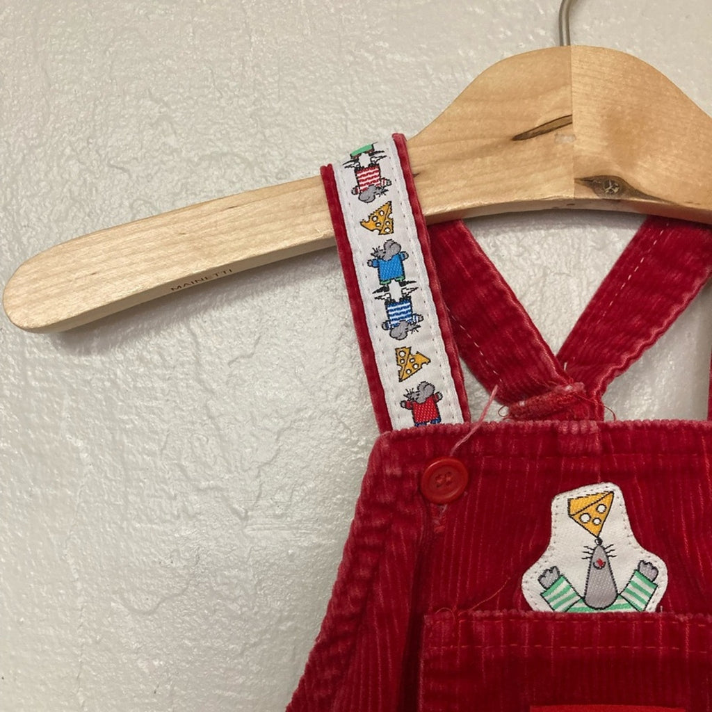 vintage osh kosh b'gosh red overalls newborn
