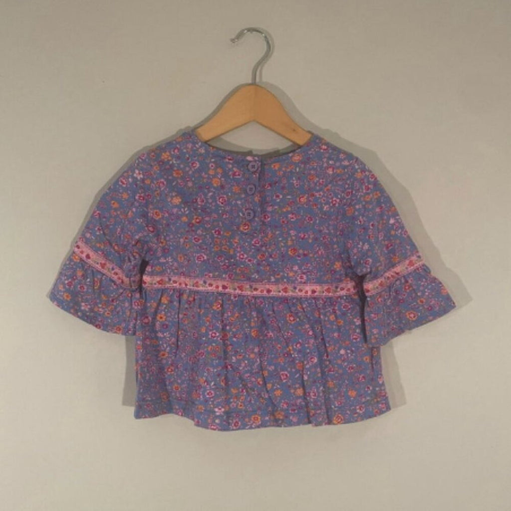 hanna andersson floral tunic blouse top 4T
