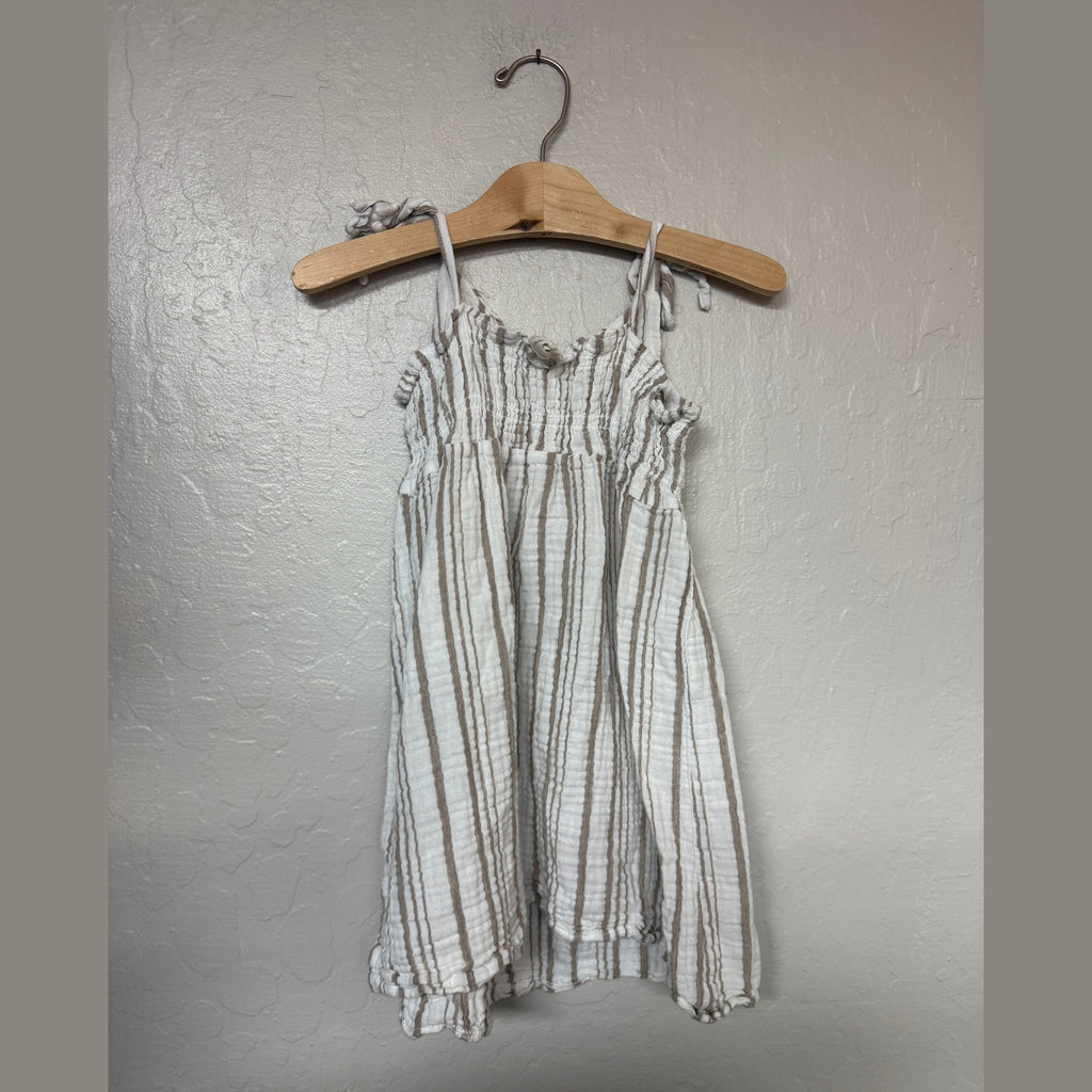 vignette white stripe dress 5Y