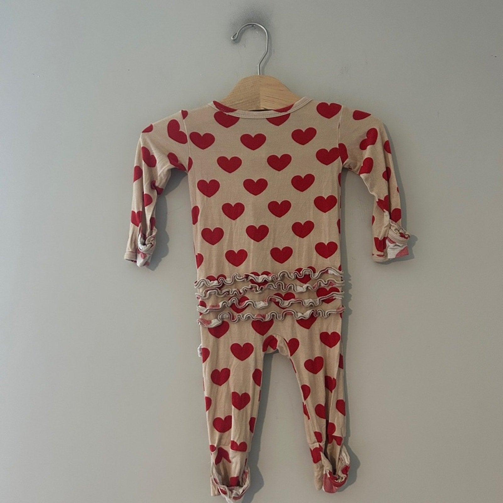 gigi &‎ max bamboo heart footie 9-12M