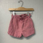zara girls' linen pink shorts 3-4Y