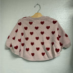 zara red hearts poncho 3-4Y‎