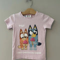 zara x bluey girls' pink ribbed tee 6Y