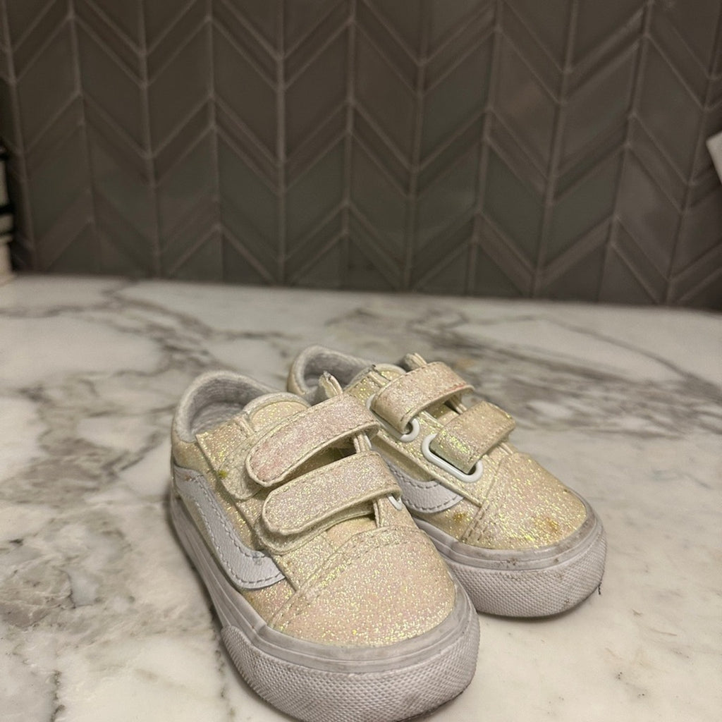 vans baby girls' cream shoes 4c
