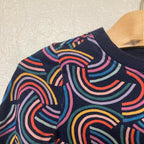 hanna andersson girls' navy rainbow dress 4Y
