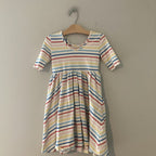 hanna andersson girls' stripe twirl dress 8Y