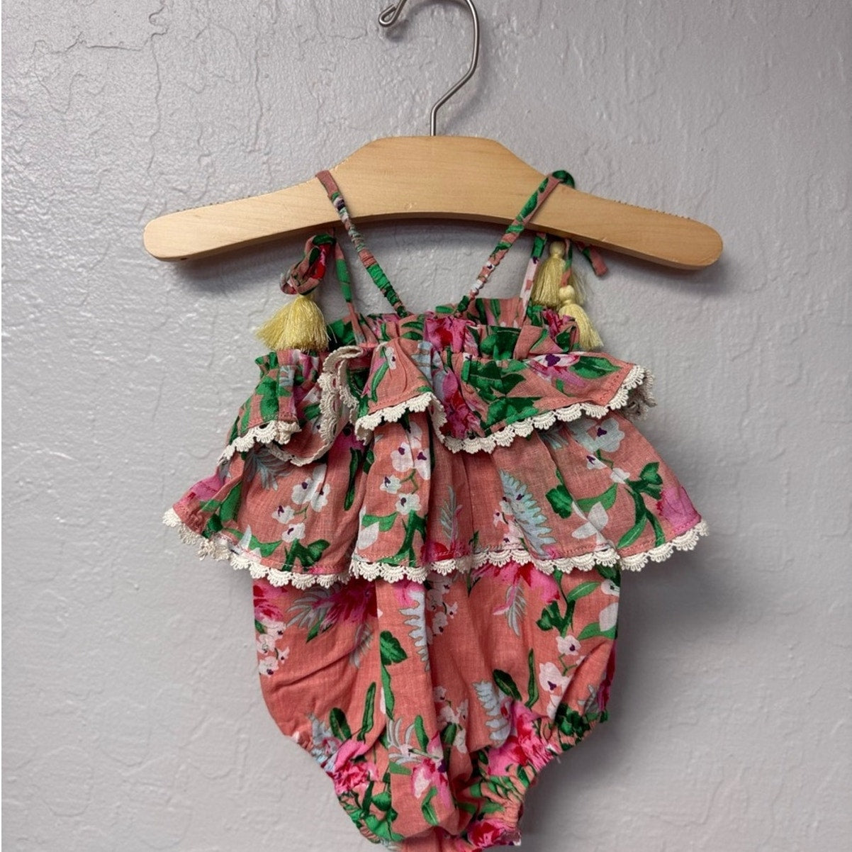 louise misha girls' floral romper 3M