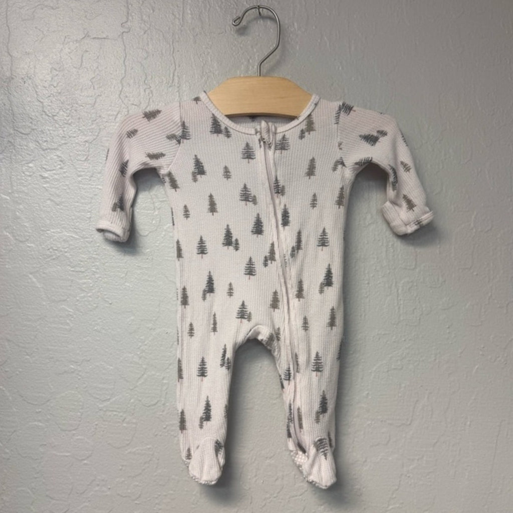 caden lane cream tree footie newborn