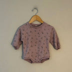 reverie threads purple floral waffle romper 2T