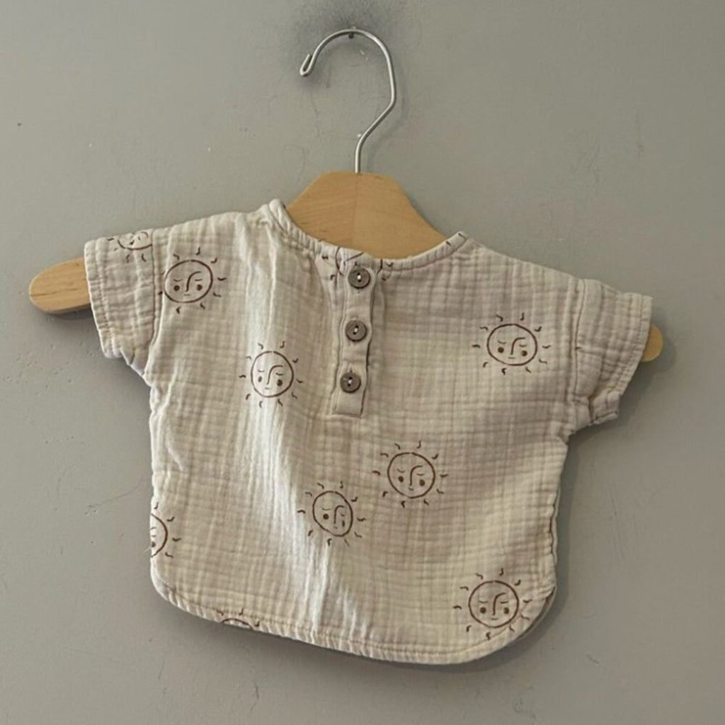 quincy mae cream muslin tee 0-3M