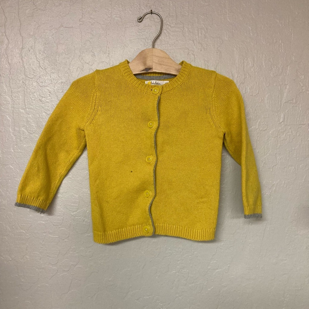 baby boden yellow cardigan 2-3Y