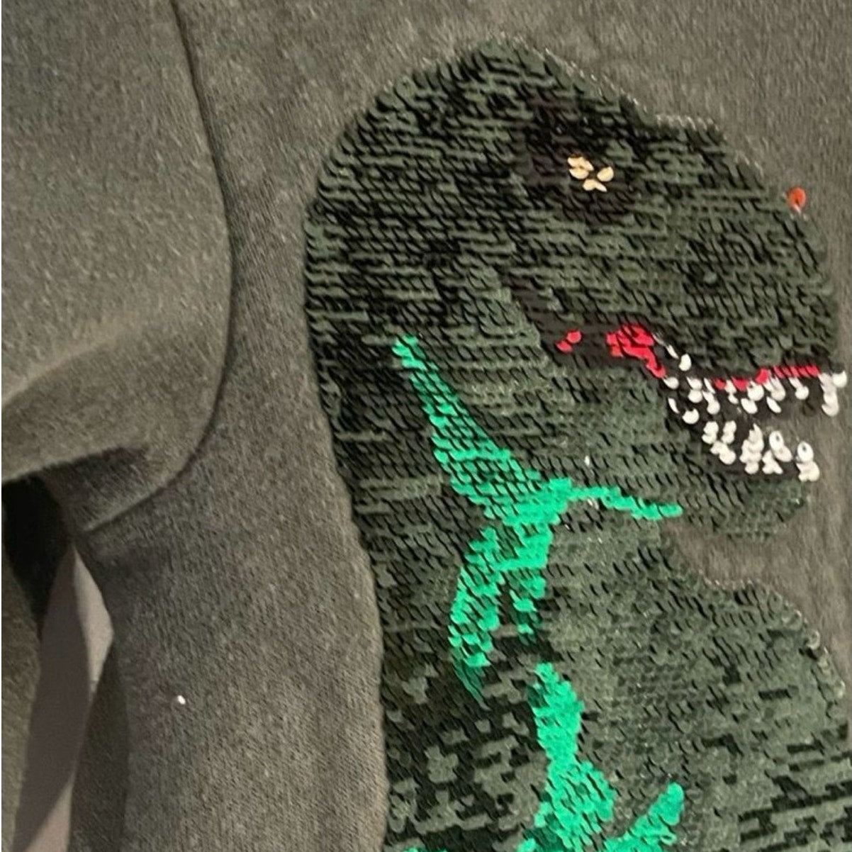 h&m x jurassic world sequin flip sweatshirt 3-4Y