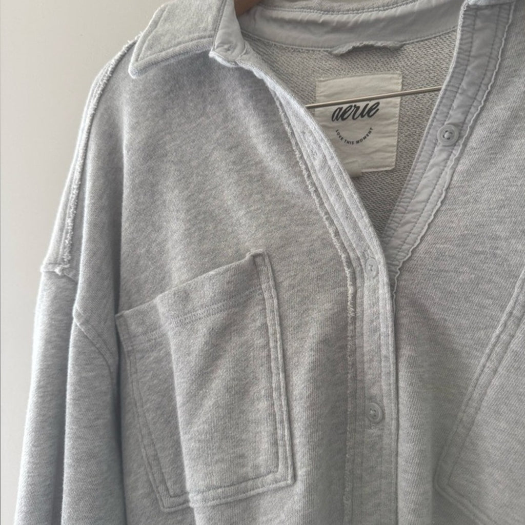 aerie gray shacket LARGE