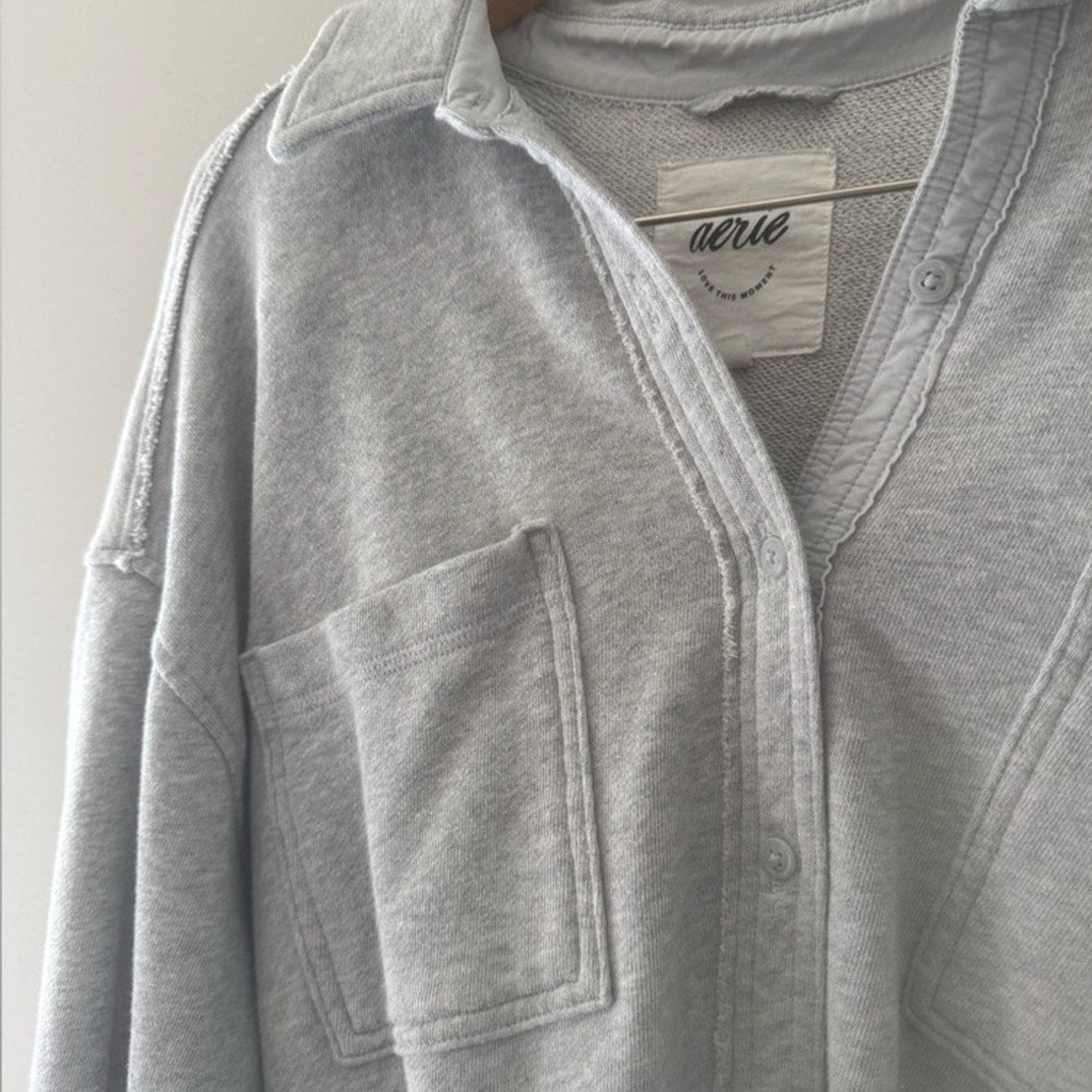 aerie gray shacket LARGE