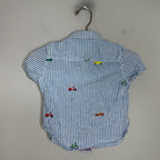 mini boden boys linen button down shirt top 2-3Y