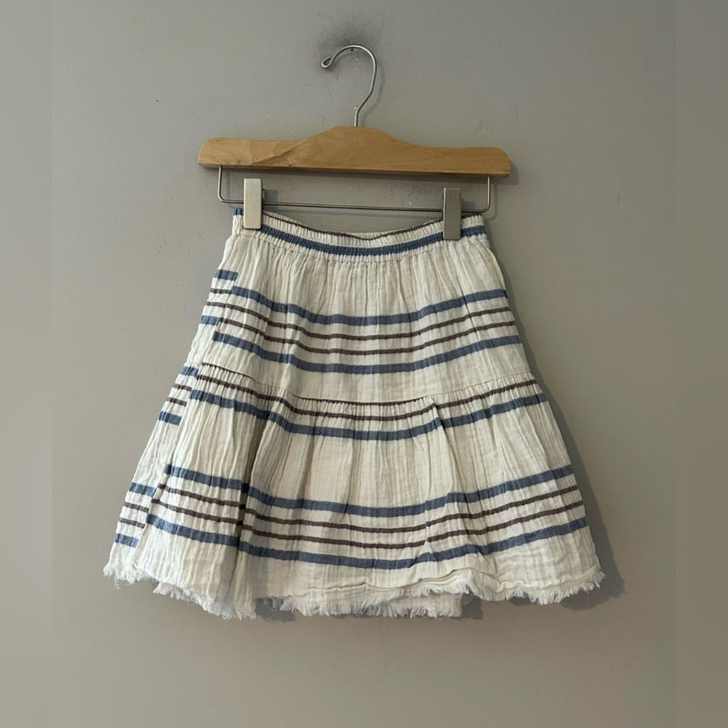 zara girls' muslin stripe skirt set 3-4Y