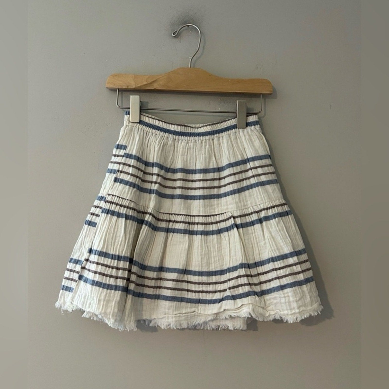 zara girls' muslin stripe skirt set 3-4Y