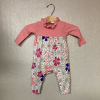 tea collection pink floral romper 3-6M