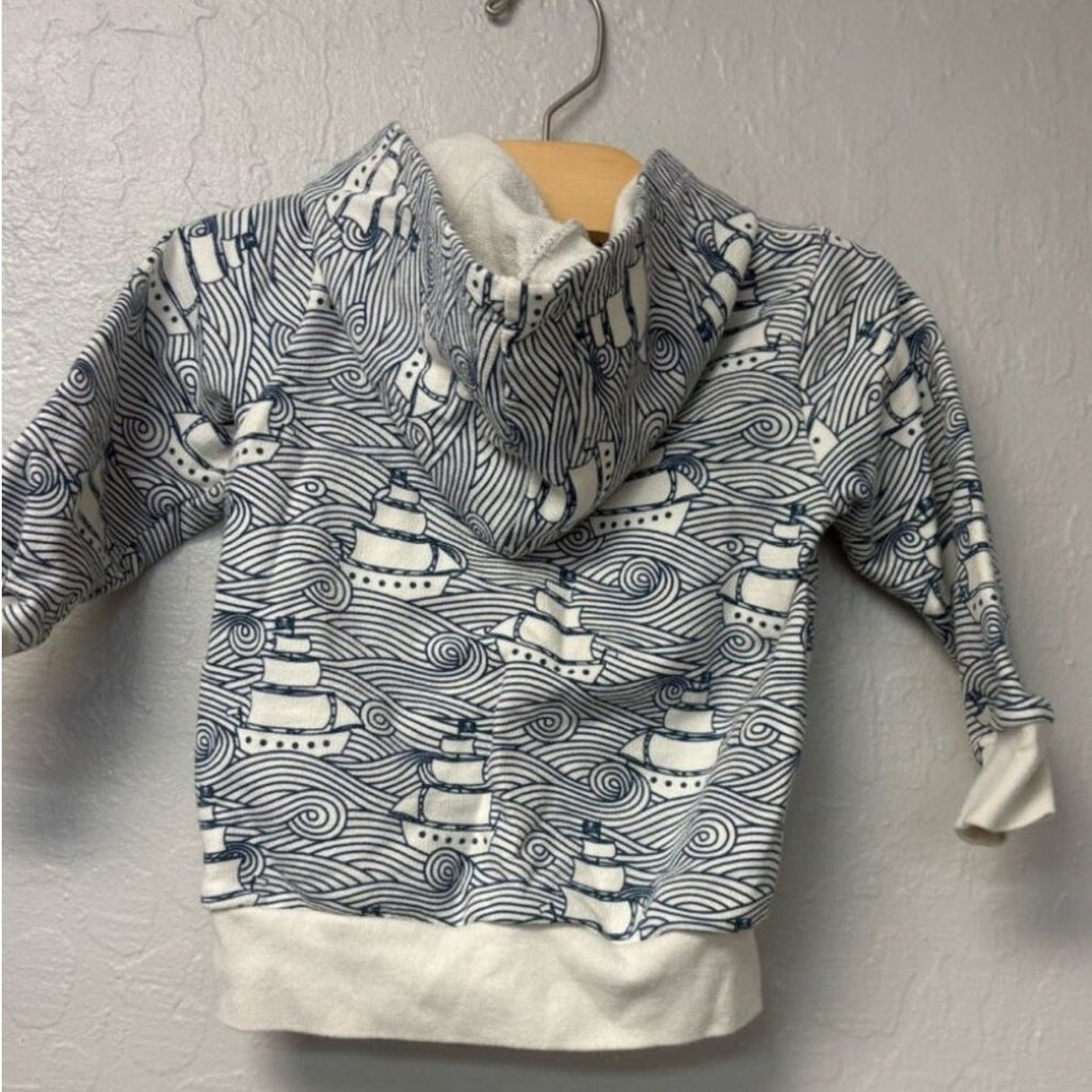 the winter water factory boys' blue white hoodie 2T