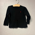 ralph lauren boys' black long sleeve tee 3Y