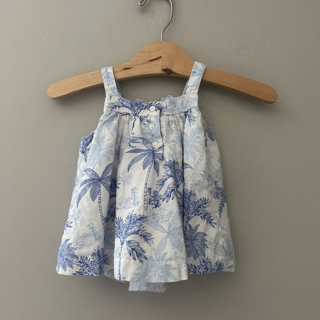 janie and jack girls' blue palm cami 12-18M