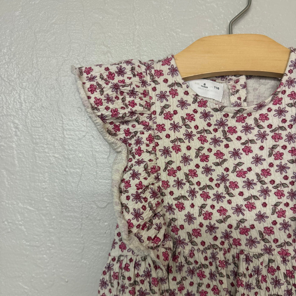 zara ruffle floral dress 6Y