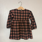 zara brown plaid dress 3-4Y