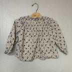 zara cream floral blouse 4Y