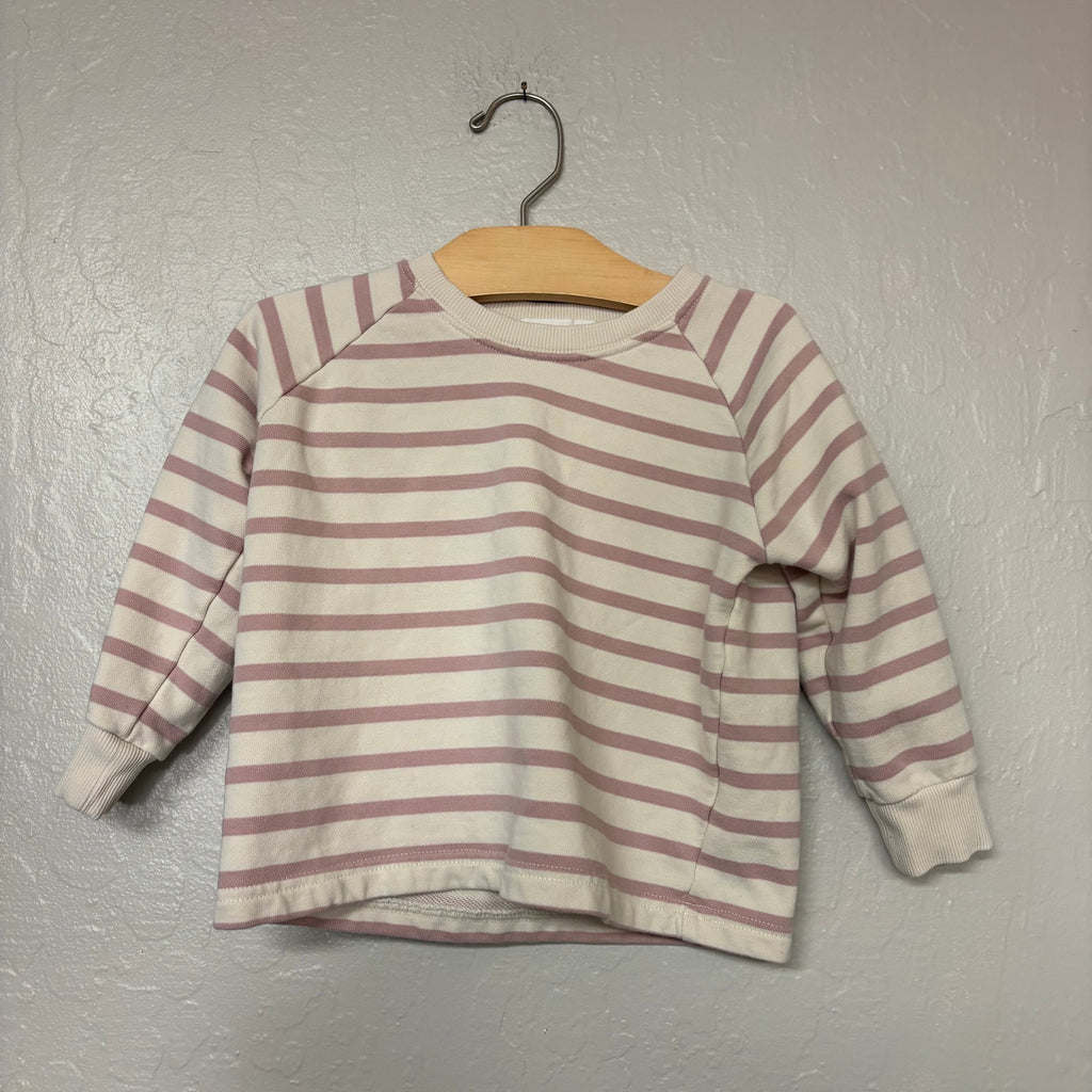 little prince and sister cream and purple striped girls pullover 5Y